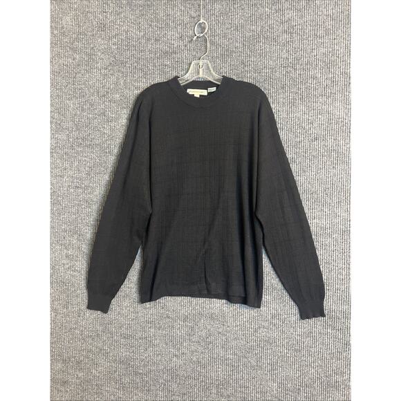 Pronto Uomo Mens Pullover Sweater Size Large Black Silk Mock Neck Luxe Classic - Picture 1 of 8